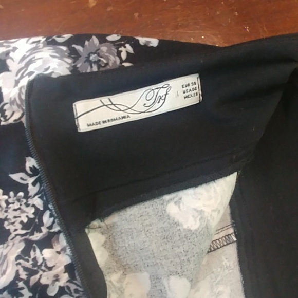 Trf Black Skull Floral Zipper Pockets Skirt Zara - Picture 8 of 8